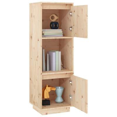vidaXL Highboard Black 38x35x117 cm Solid Wood Pine
