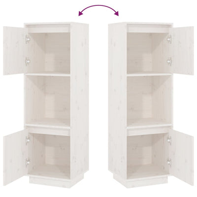 vidaXL Highboard Black 38x35x117 cm Solid Wood Pine