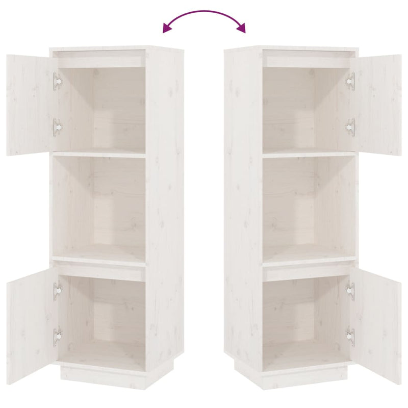 vidaXL Highboard Black 38x35x117 cm Solid Wood Pine