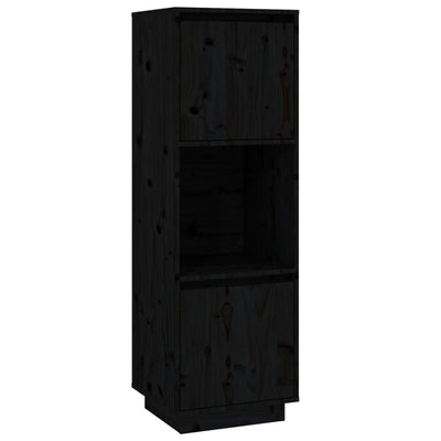 vidaXL Highboard Black 38x35x117 cm Solid Wood Pine