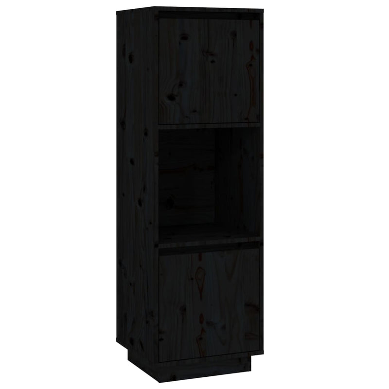vidaXL Highboard Black 38x35x117 cm Solid Wood Pine