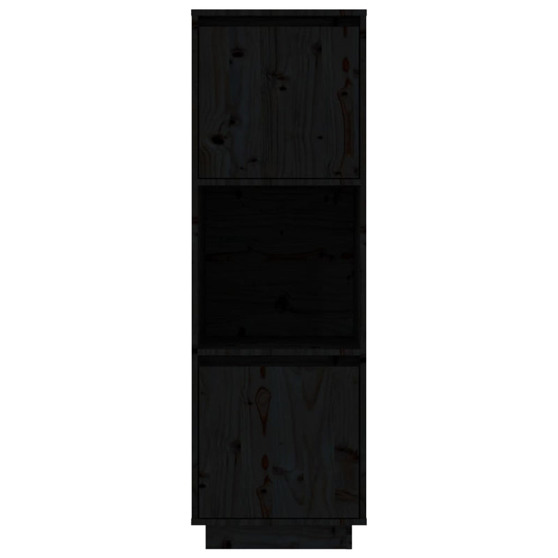 vidaXL Highboard Black 38x35x117 cm Solid Wood Pine