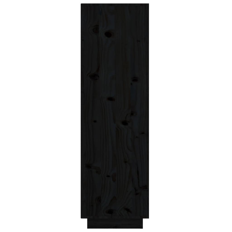 vidaXL Highboard Black 38x35x117 cm Solid Wood Pine