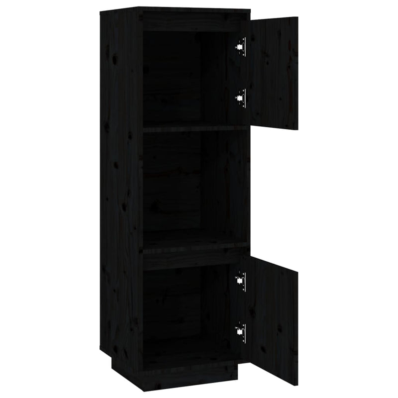 vidaXL Highboard Black 38x35x117 cm Solid Wood Pine