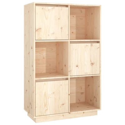 vidaXL Highboard Black 74x35x117 cm Solid Wood Pine