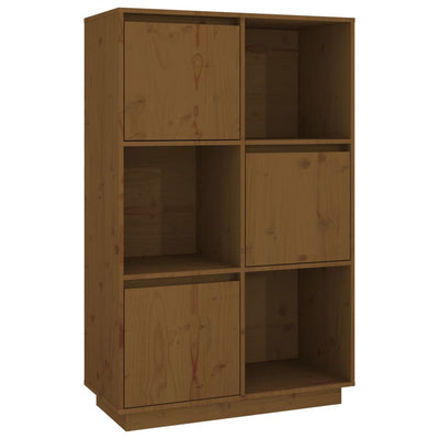 vidaXL Highboard Black 74x35x117 cm Solid Wood Pine