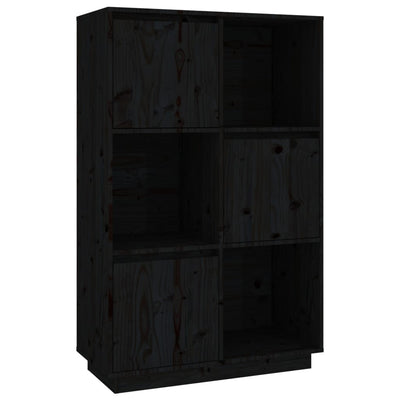 vidaXL Highboard Black 74x35x117 cm Solid Wood Pine