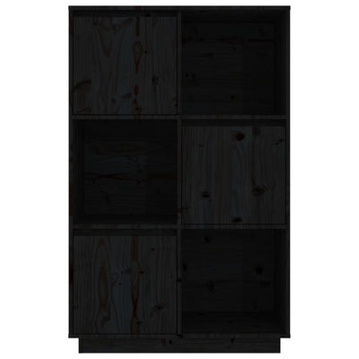 vidaXL Highboard Black 74x35x117 cm Solid Wood Pine