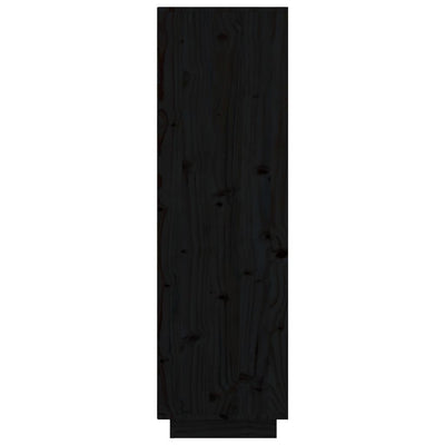 vidaXL Highboard Black 74x35x117 cm Solid Wood Pine