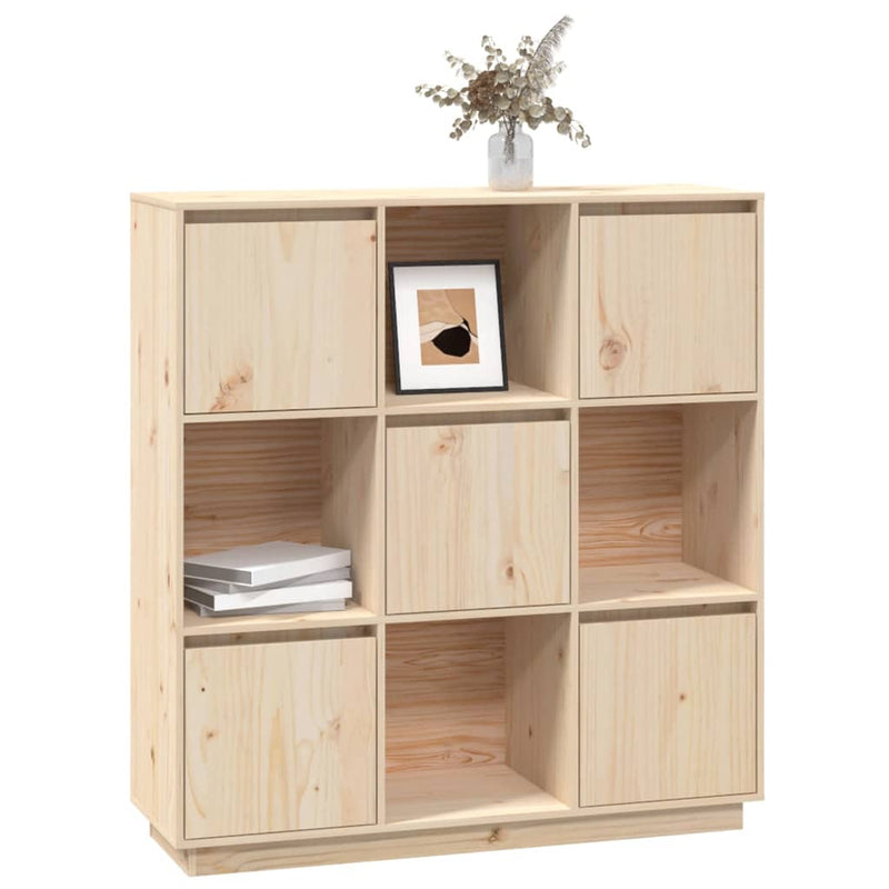 vidaXL Highboard Black 110.5x35x117 cm Solid Wood Pine