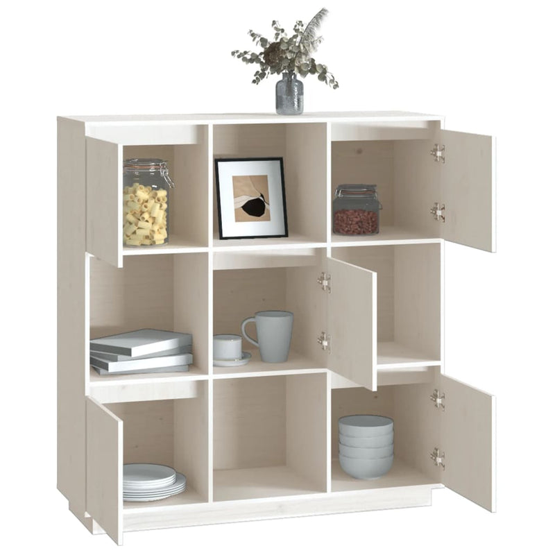 vidaXL Highboard Black 110.5x35x117 cm Solid Wood Pine