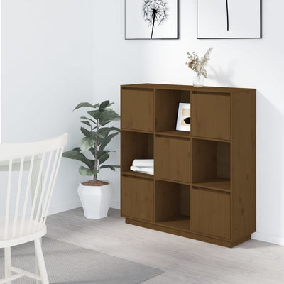 vidaXL Highboard Black 110.5x35x117 cm Solid Wood Pine