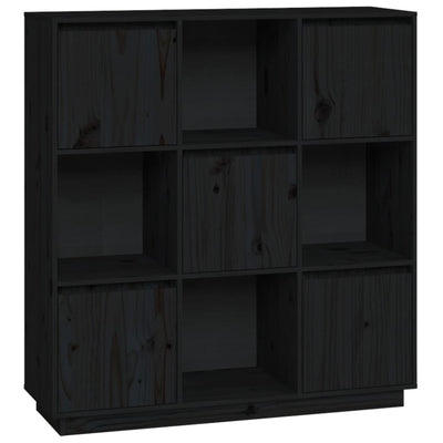 vidaXL Highboard Black 110.5x35x117 cm Solid Wood Pine