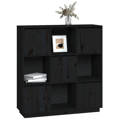 vidaXL Highboard Black 110.5x35x117 cm Solid Wood Pine