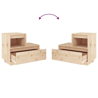 vidaXL Bedside Cabinets 2 pcs Black 60x34x51 cm Solid Wood Pine