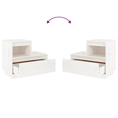 vidaXL Bedside Cabinet Black 60x34x51 cm Solid Wood Pine