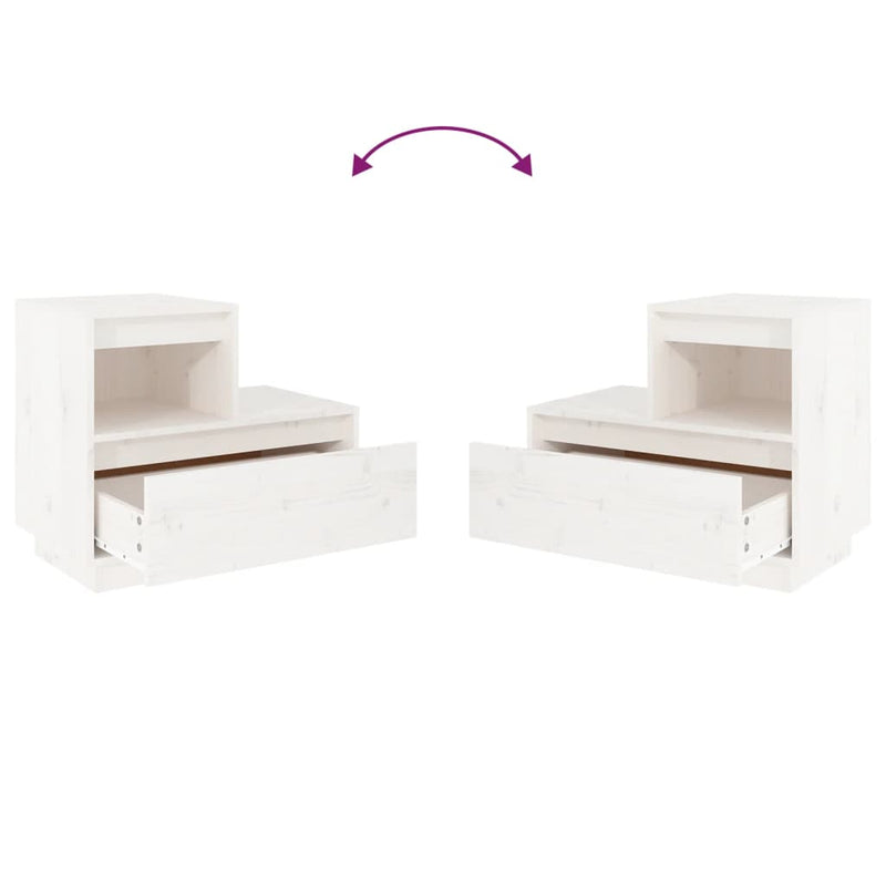 vidaXL Bedside Cabinet Black 60x34x51 cm Solid Wood Pine