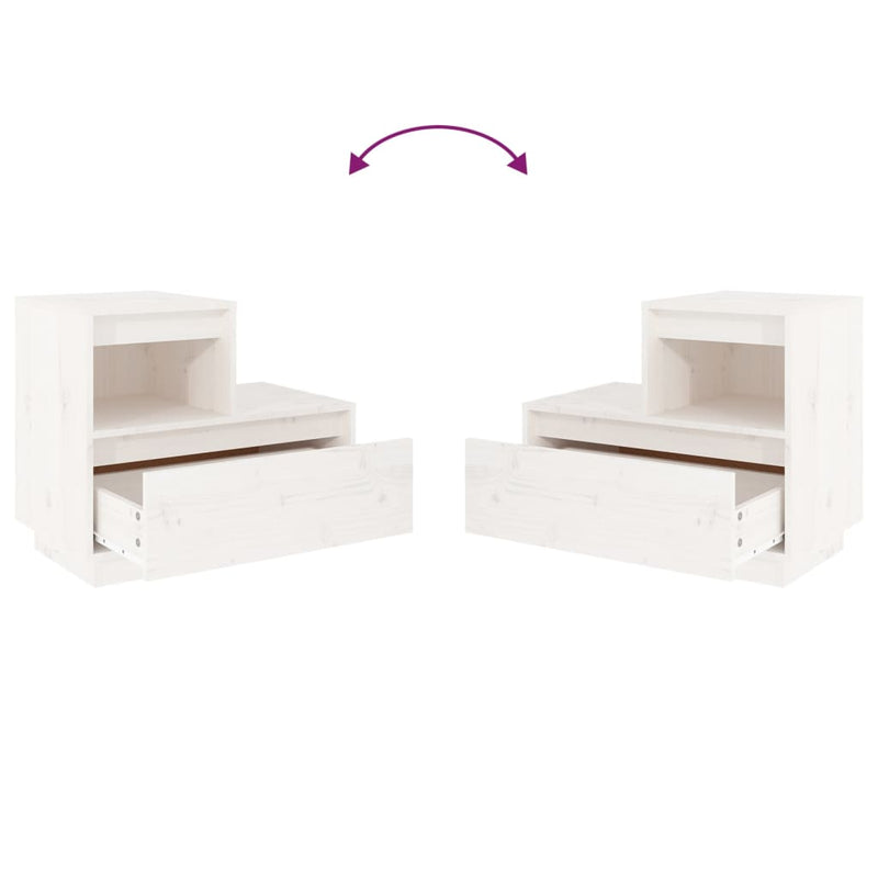 vidaXL Bedside Cabinets 2 pcs Black 60x34x51 cm Solid Wood Pine