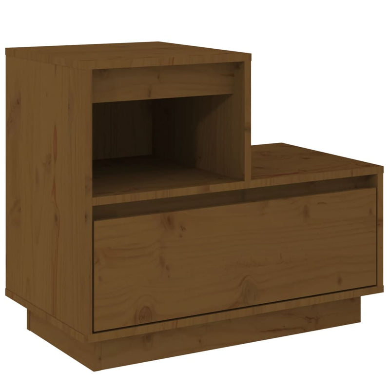 vidaXL Bedside Cabinet Black 60x34x51 cm Solid Wood Pine
