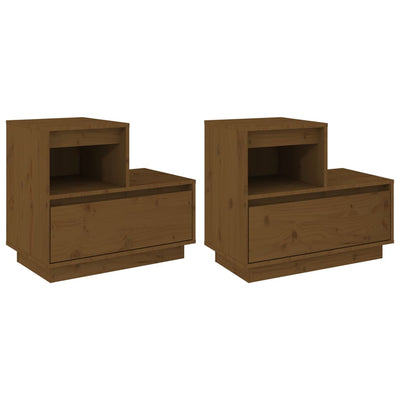 vidaXL Bedside Cabinets 2 pcs Black 60x34x51 cm Solid Wood Pine