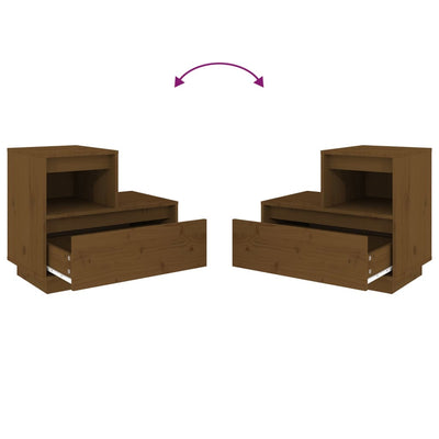 vidaXL Bedside Cabinets 2 pcs Black 60x34x51 cm Solid Wood Pine