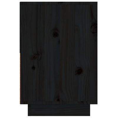 vidaXL Bedside Cabinet Black 60x34x51 cm Solid Wood Pine