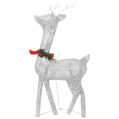 vidaXL Christmas Reindeer Family 270x7x90 cm Silver Cold White Mesh