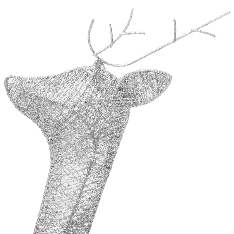 vidaXL Christmas Reindeer Family 270x7x90 cm Silver Cold White Mesh