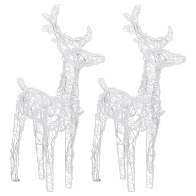 vidaXL Christmas Reindeers 2 pcs Cold White 80 LEDs Acrylic