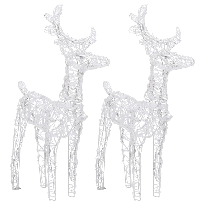 vidaXL Christmas Reindeers 2 pcs Cold White 80 LEDs Acrylic