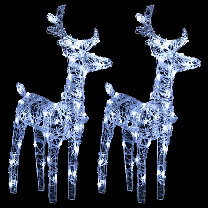 vidaXL Christmas Reindeers 2 pcs Cold White 80 LEDs Acrylic