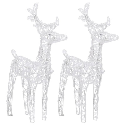 vidaXL Christmas Reindeers 2 pcs Cold White 80 LEDs Acrylic