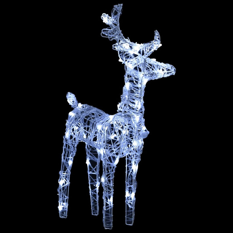 vidaXL Christmas Reindeers 2 pcs Cold White 80 LEDs Acrylic