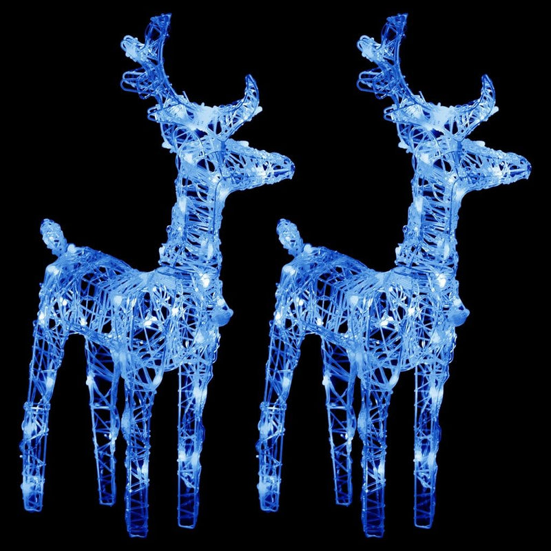 vidaXL Christmas Reindeers 2 pcs Cold White 80 LEDs Acrylic
