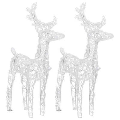 vidaXL Christmas Reindeers 2 pcs Cold White 80 LEDs Acrylic