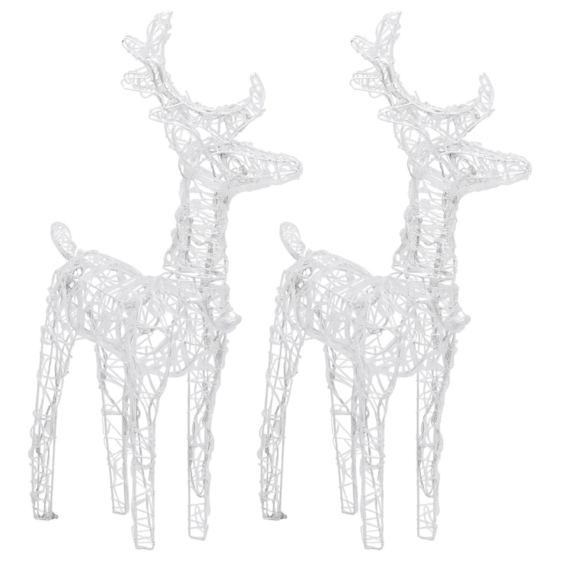 vidaXL Christmas Reindeers 2 pcs Cold White 80 LEDs Acrylic