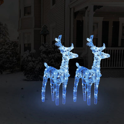 vidaXL Christmas Reindeers 2 pcs Cold White 80 LEDs Acrylic