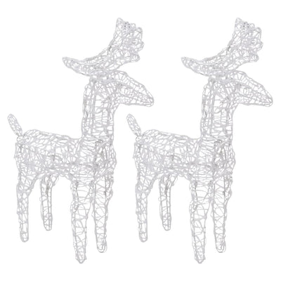 vidaXL Christmas Reindeers 2 pcs Cold White 80 LEDs Acrylic