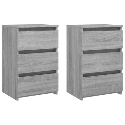 vidaXL Bed Cabinets 2 pcs  Grey Sonoma 40x35x62.5 cm Engineered Wood