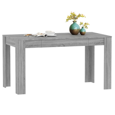 vidaXL Dining Table Grey Sonoma 140x74.5x76 cm Engineered Wood