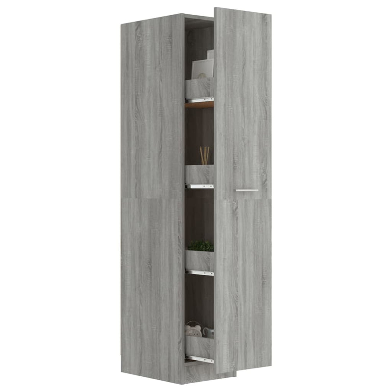 vidaXL Apothecary Cabinet Smoked Oak 30x42.5x150 cm Engineered Wood
