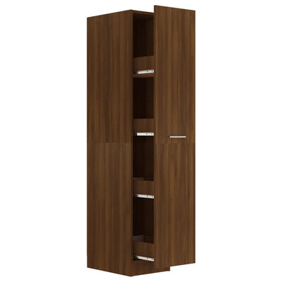 vidaXL Apothecary Cabinet Smoked Oak 30x42.5x150 cm Engineered Wood