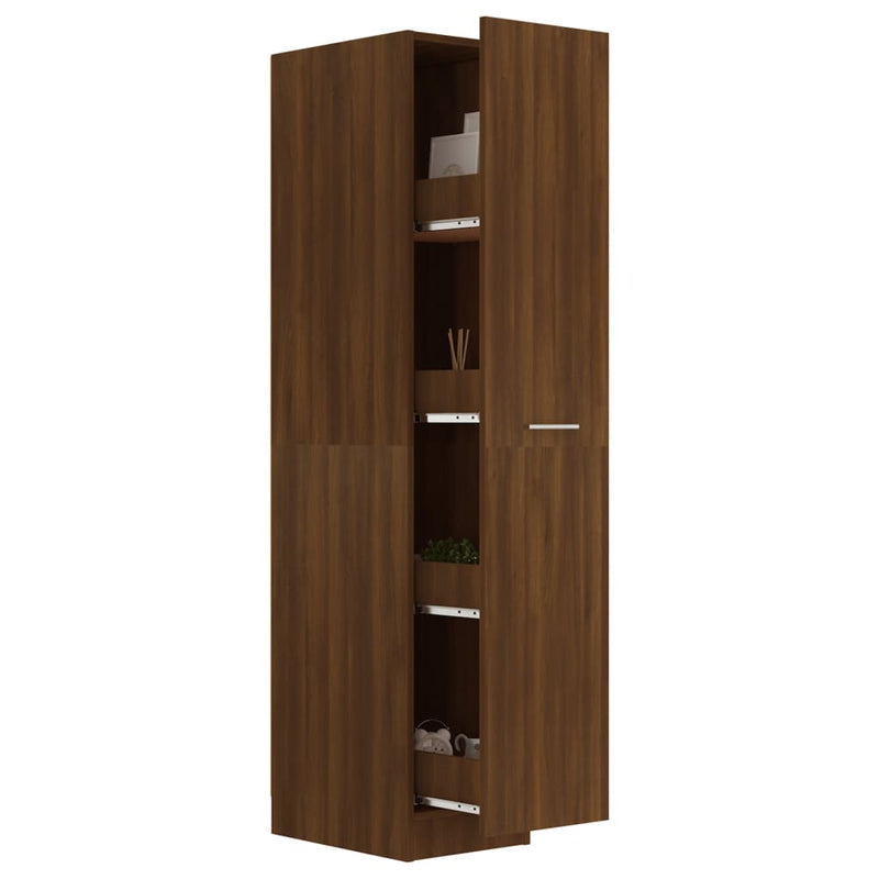 vidaXL Apothecary Cabinet Smoked Oak 30x42.5x150 cm Engineered Wood