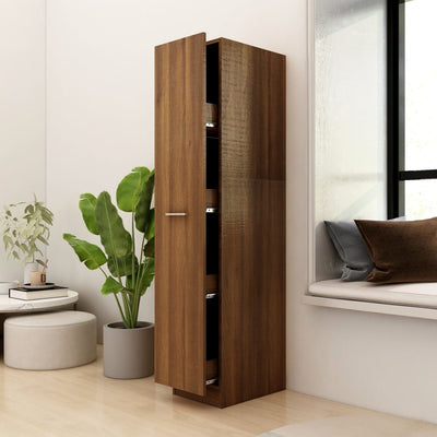 vidaXL Apothecary Cabinet Smoked Oak 30x42.5x150 cm Engineered Wood