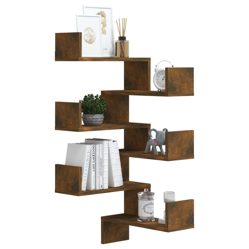 vidaXL Wall Corner Shelves 2 pcs Grey Sonoma 40x40x50 cm Engineered Wood