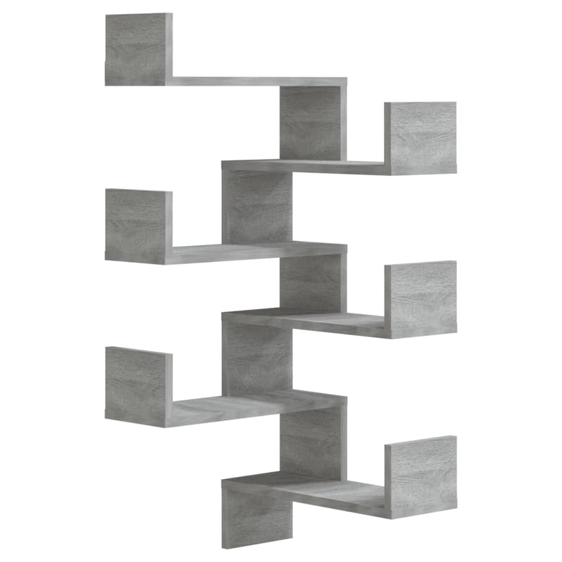 vidaXL Wall Corner Shelves 2 pcs Grey Sonoma 40x40x50 cm Engineered Wood