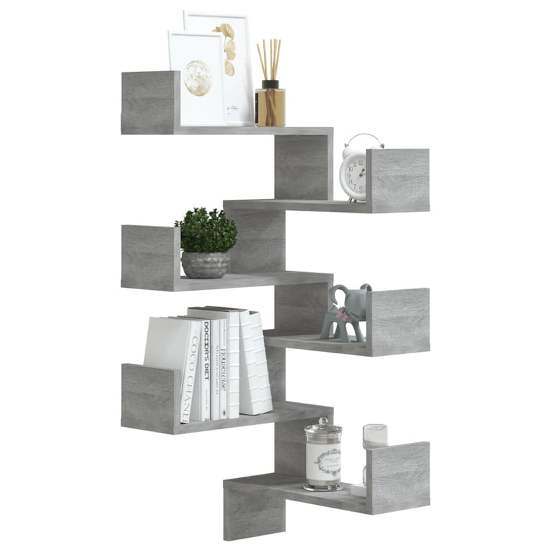 vidaXL Wall Corner Shelves 2 pcs Grey Sonoma 40x40x50 cm Engineered Wood