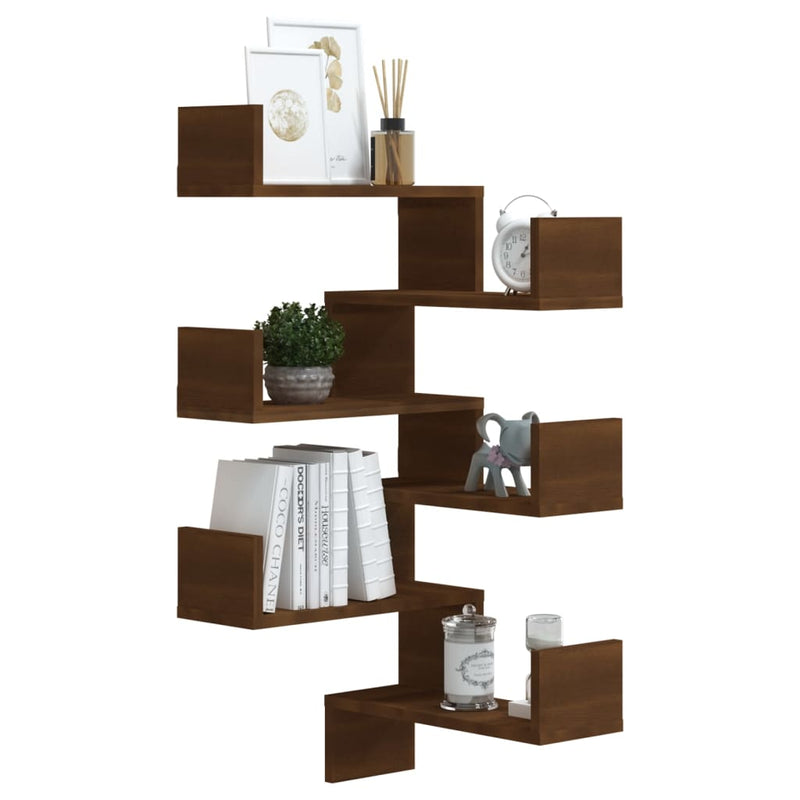 vidaXL Wall Corner Shelves 2 pcs Grey Sonoma 40x40x50 cm Engineered Wood