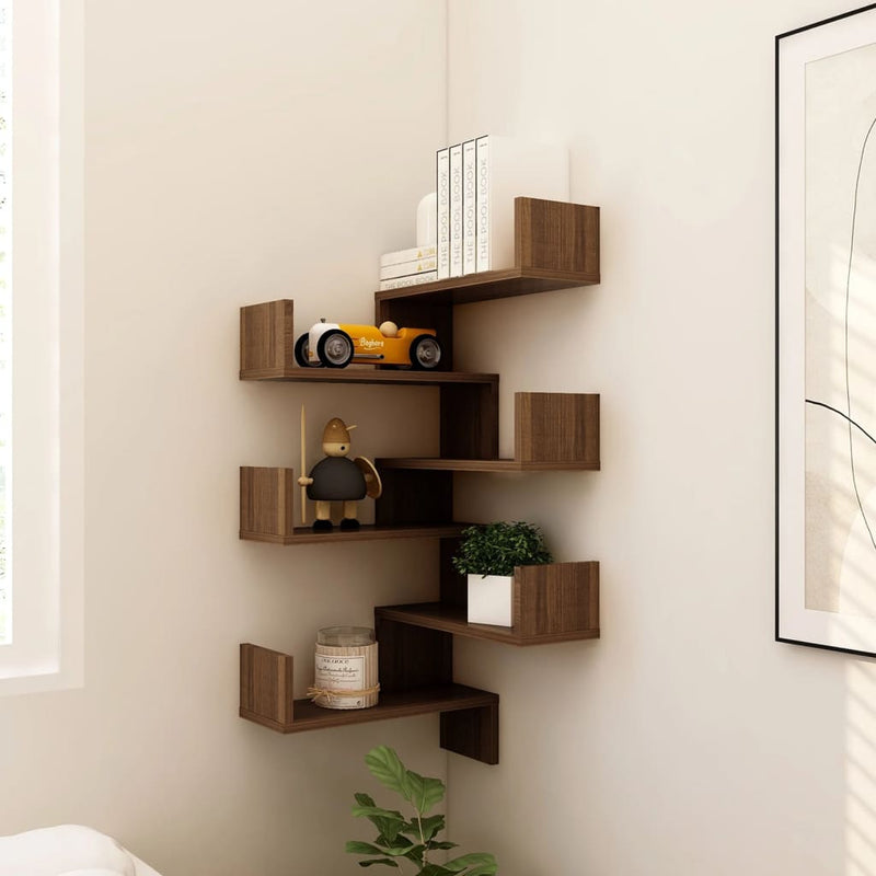 vidaXL Wall Corner Shelves 2 pcs Grey Sonoma 40x40x50 cm Engineered Wood