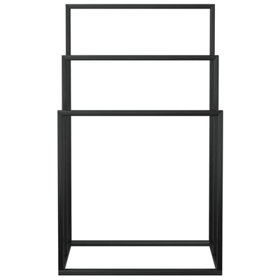 vidaXL Freestanding Towel Rack Black 48x24x79 cm Iron